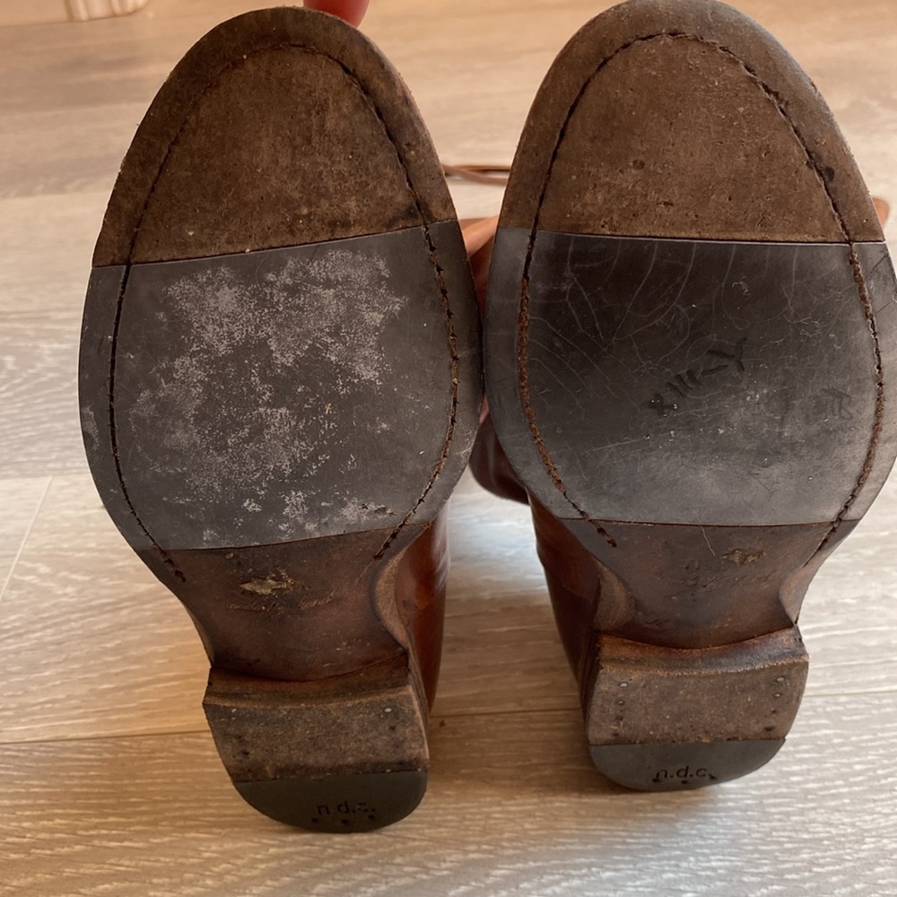 New Day Company Handmade Italian leather brown boots 34 - Picture 5 of 13